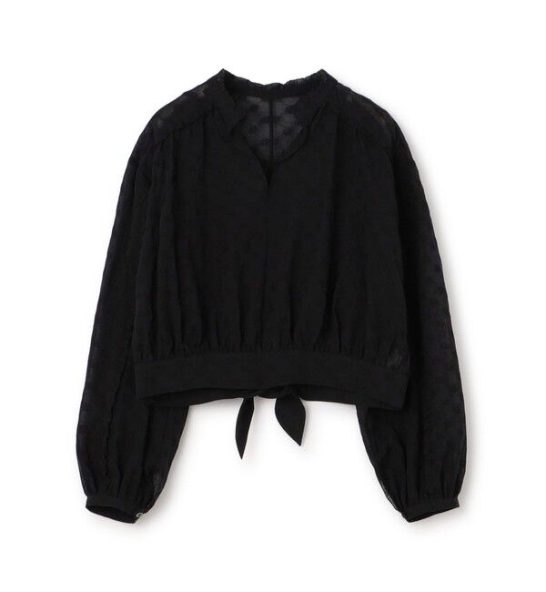 Ballsey「コットンガーゼエンブロイダリー フリルギャザーブラウス」|シャツ・ブラウス|19 ブラック