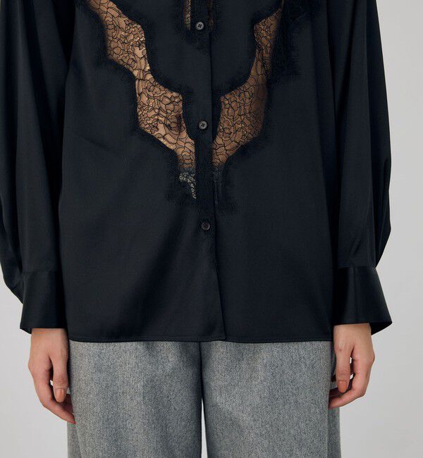 DES PRES「シルクストレッチサテン  レギュラーカラーシャツ」|シャツ・ブラウス|