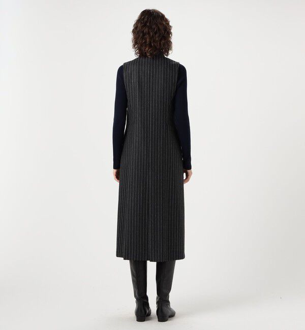 DES PRES「ウールポプリンメルトン ハイネックロングジレ」|ダウンベスト・ベスト|