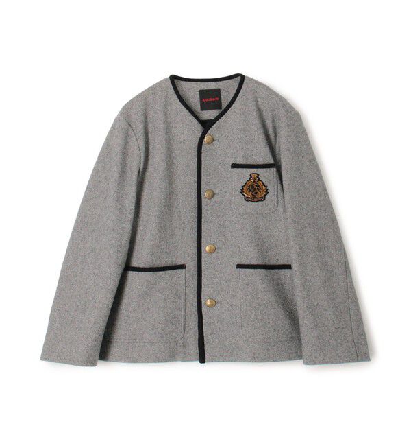 CABaN「CABaN ウールコットンダブルフェイス カラーレスジャケット」|ノーカラーコート|