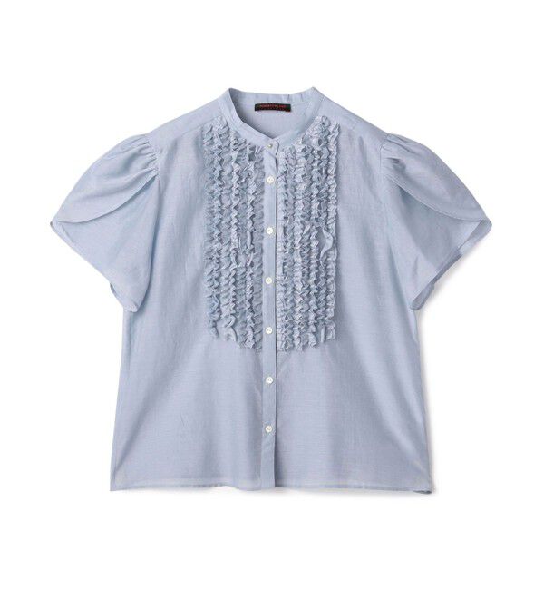 TOMORROWLAND collection「コットンシルクシャンブレー ペタルスリーブブラウス」|シャツ・ブラウス|63 ライトブルー