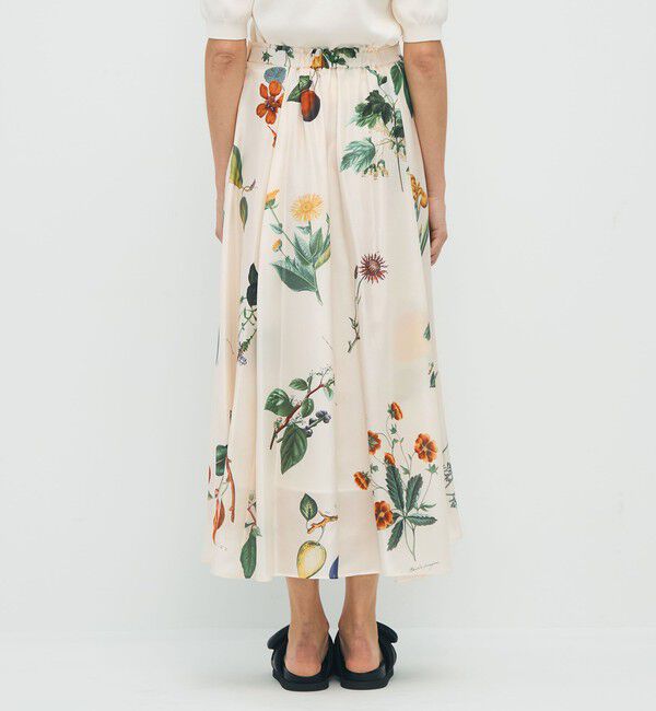 CABaN「シルク Green Showerプリント フレアスカート」|スカート|