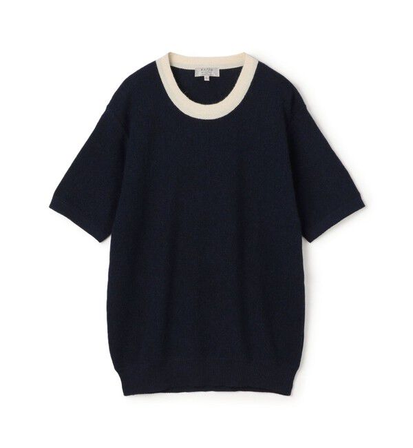 TOMORROWLAND BUYING WEAR「【別注】Raffa Molina パイピング クルーネック ハーフスリーブニット」|ニット・セーター|66 ネイビー