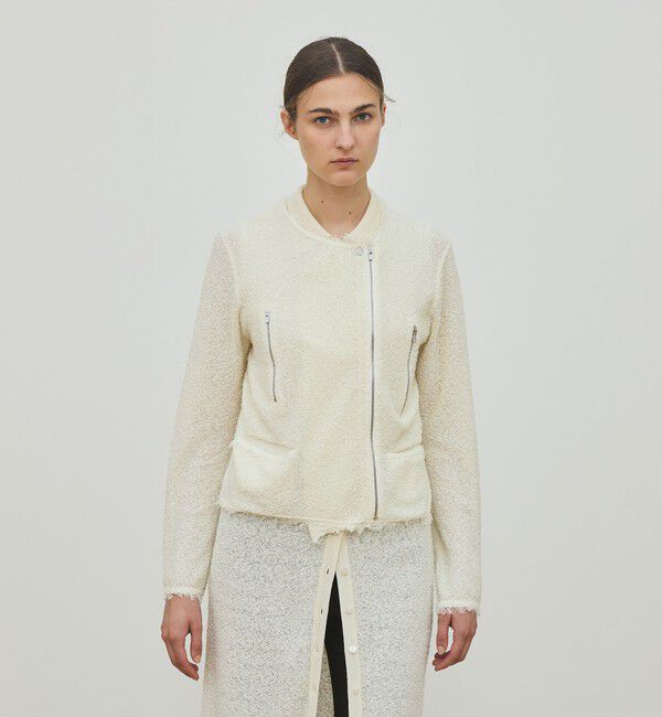 DES PRES「カールヤーンニット ライダースジャケット」|ライダースジャケット|