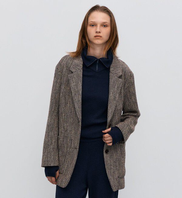 BACCA「ライトツイード コートジャケット」|テーラードジャケット|