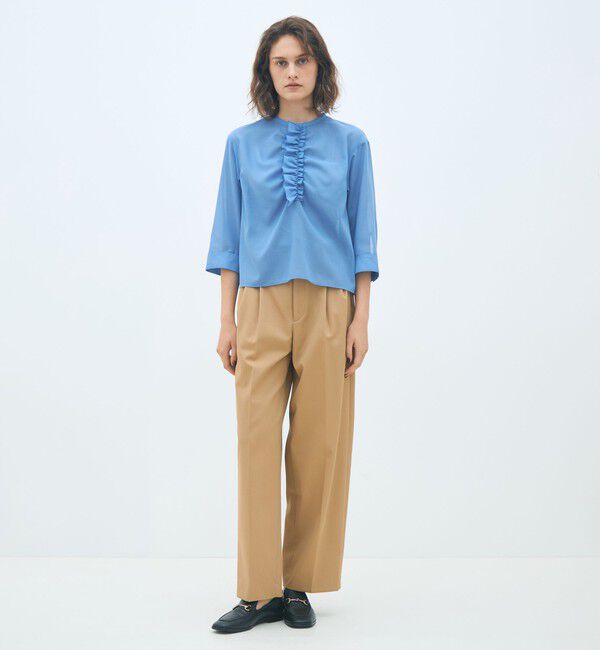 MACPHEE「ポリエステルウールボイル フリルブラウス」|シャツ・ブラウス|