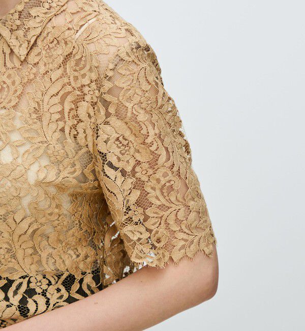 TOMORROWLAND collection「コードレース ハーフスリーブブラウス」|シャツ・ブラウス|