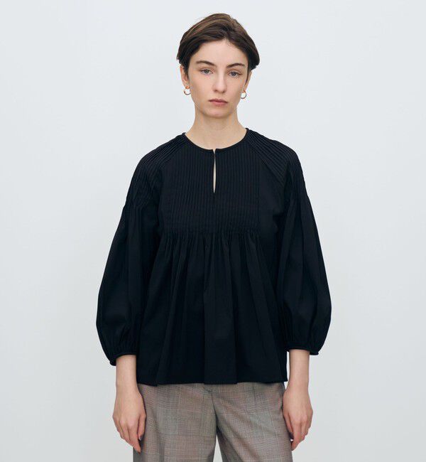 TOMORROWLAND collection「ハイパワーストレッチブロード ピンタックブラウス」|シャツ・ブラウス|