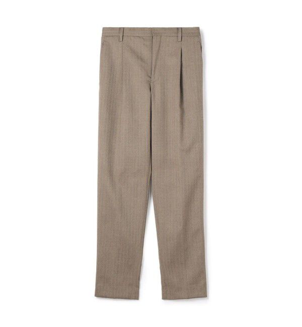 TOMORROWLAND MENS「ウールヘリンボーン 1プリーツスラックス」|スラックス|48 ブラウン系