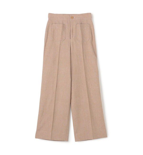 CABaN「コットンリネンスラブ ポケットワイドパンツ」|チノ|33 ピンク