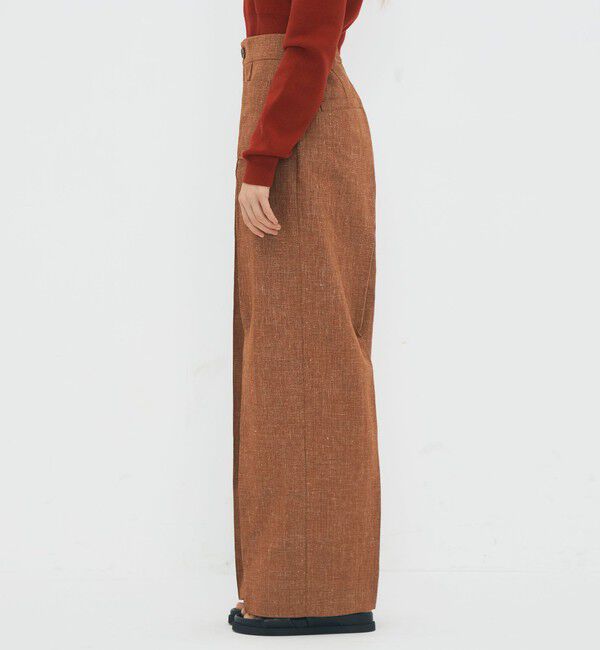 CABaN「コットンリネンスラブ ポケットワイドパンツ」|チノ|