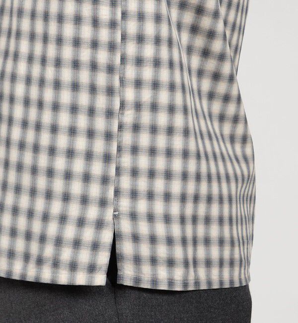 TOMORROWLAND MENS「コットンオンブレーチェック ダブルポケットオープンカラーシャツ ALBINI」|シャツ・ブラウス|