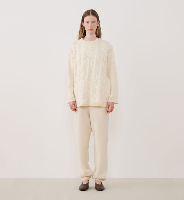 GALERIE VIE「モンゴルカシミヤケーブル クルーネックプルオーバー」|ニット・セーター|