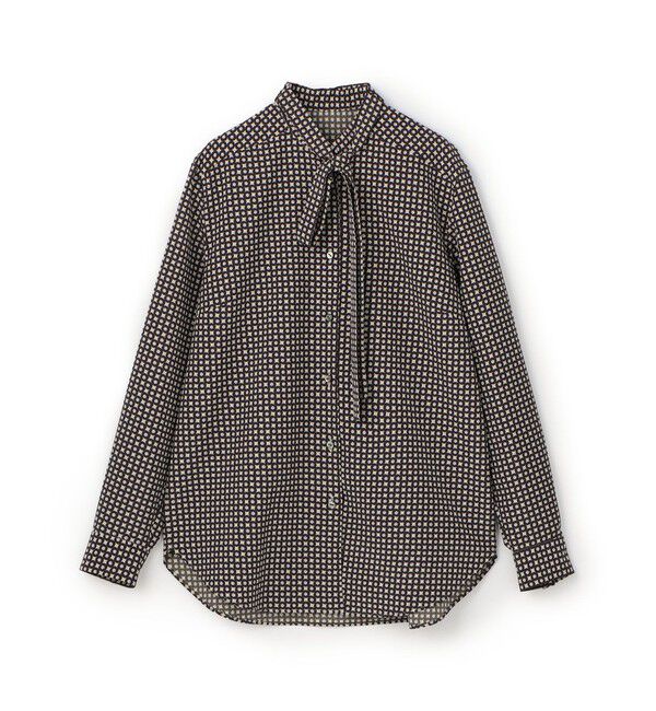 TOMORROWLAND collection「コモンフラワープリント ボウタイブラウス」|シャツ・ブラウス|68 ネイビー系