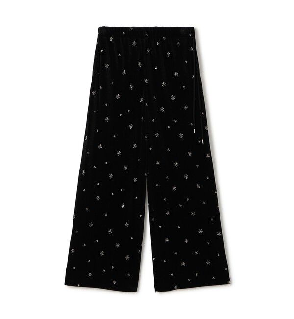 Ballsey「メッシュベロアエンブロイダリー サイドドロストパンツ」|その他|19 ブラック