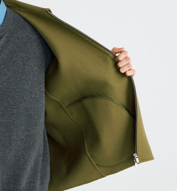 Edition「ウールカシミヤダブルフェイス ジップブルゾン」|ブルゾン・スタジャン|