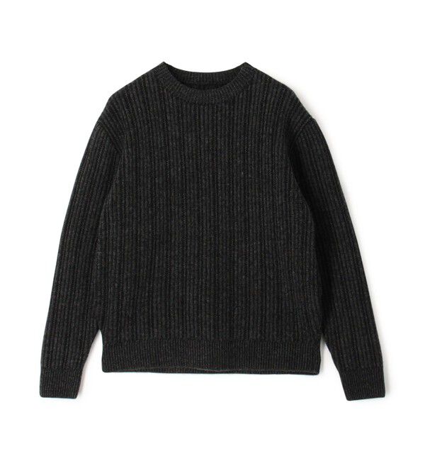 TOMORROWLAND MENS「ウールカシミヤシルク リブクルーネックプルオーバーニット」|ニット・セーター|18 チャコールグレー