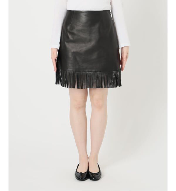 IENA LA BOUCLE「IENA LA BOUCLE レザーフリンジミニスカート」|スカート|