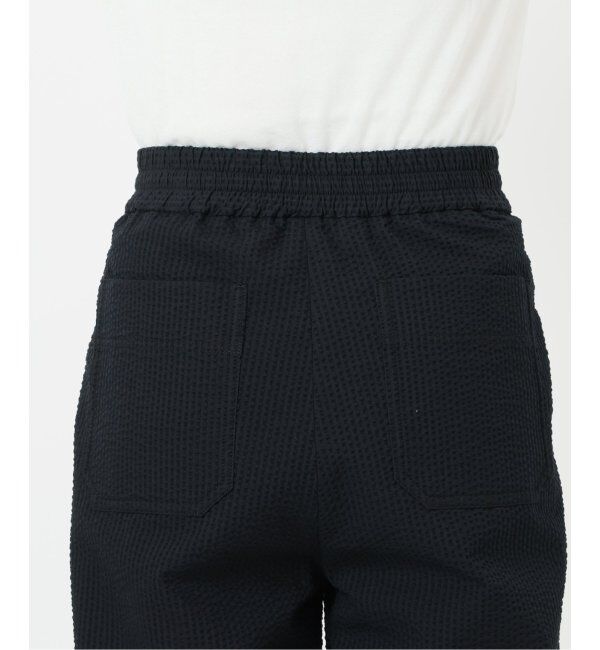 IENA「BLACK シアサッカーパンツ」|スラックス|