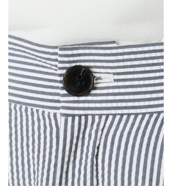 IENA「BLACK シアサッカーパンツ」|スラックス|