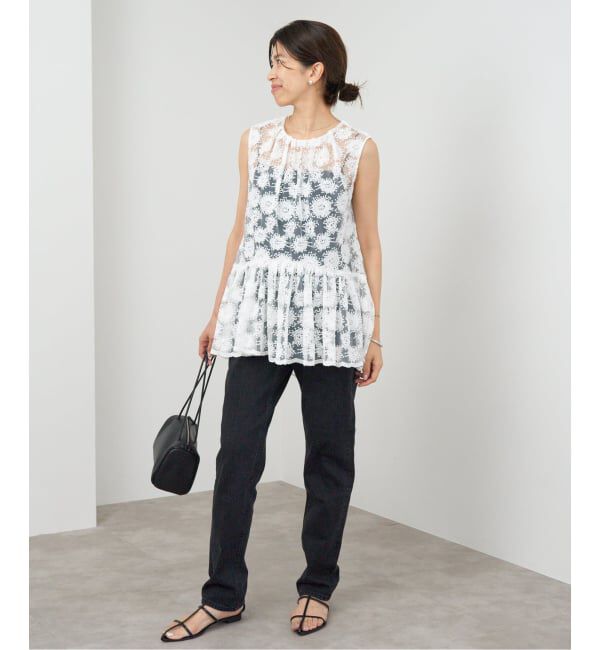 IENA「フラワーレース ペプラムブラウス」|シャツ・ブラウス|