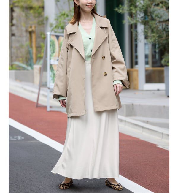 SLOBE IENA「《ブラックのみWEB限定/追加2》グロッシーサテンフレアスカート」|スカート|