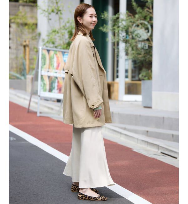 SLOBE IENA「《ブラックのみWEB限定/追加2》グロッシーサテンフレアスカート」|スカート|