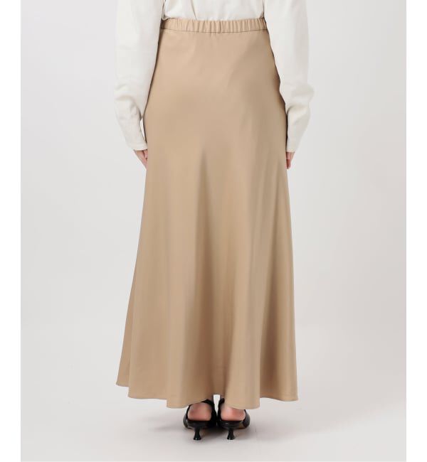 SLOBE IENA「《ブラックのみWEB限定/追加2》グロッシーサテンフレアスカート」|スカート|