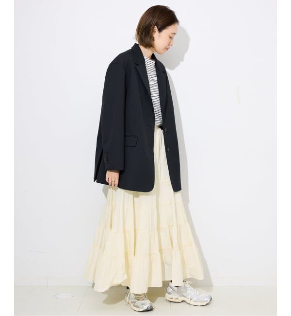 SLOBE IENA「シルキータッサーティアードスカート」|スカート|