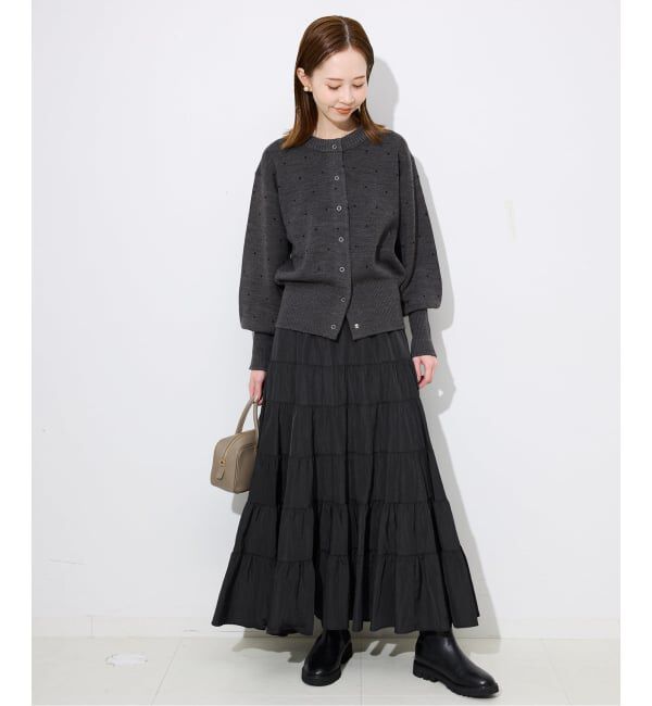 SLOBE IENA「シルキータッサーティアードスカート」|スカート|