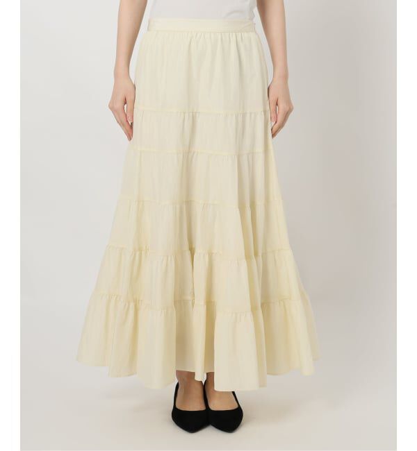 SLOBE IENA「シルキータッサーティアードスカート」|スカート|
