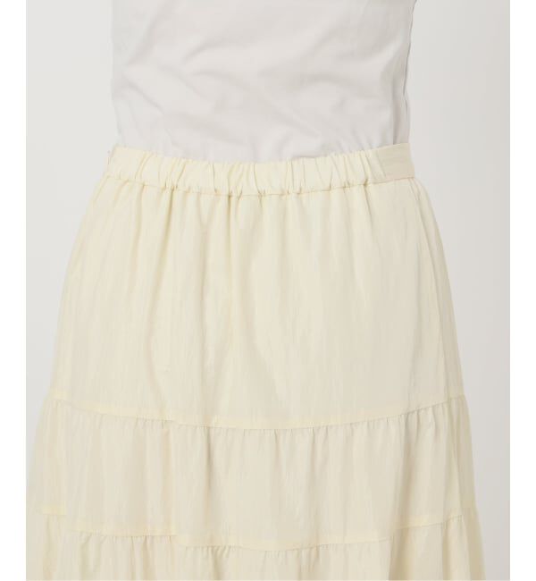 SLOBE IENA「シルキータッサーティアードスカート」|スカート|