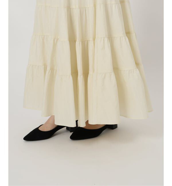 SLOBE IENA「シルキータッサーティアードスカート」|スカート|