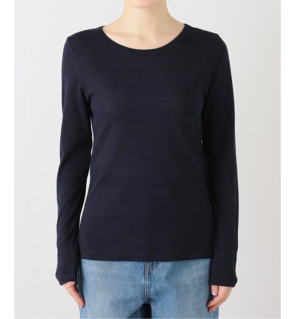 IENA「コットンシアープルオーバー」|Tシャツ・カットソー|ネイビー
