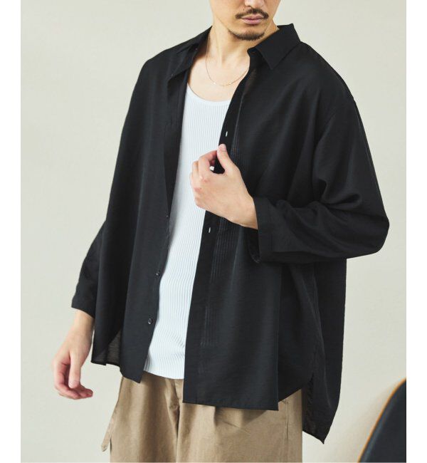 EDIFICE「シアー バンブー 8分袖 レギュラーシャツ」|シャツ・ブラウス|ブラック
