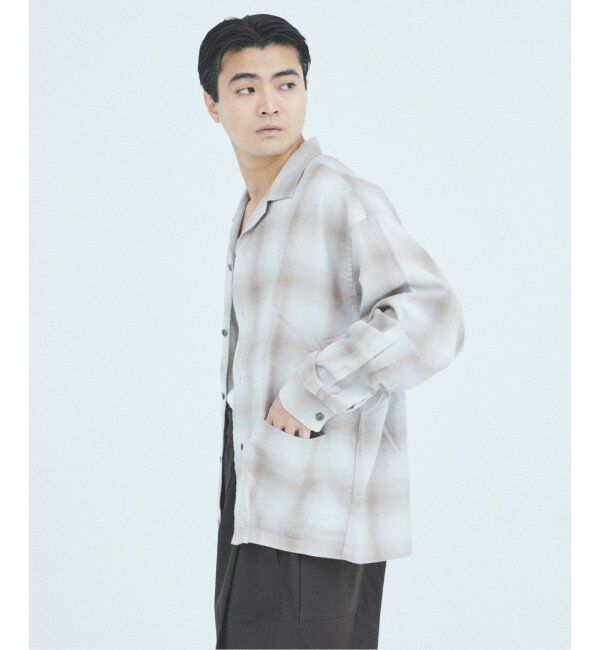 J.S.Homestead「J.S.Homestead / リラックス オンブレ オープン カラー シャツ」|シャツ・ブラウス|