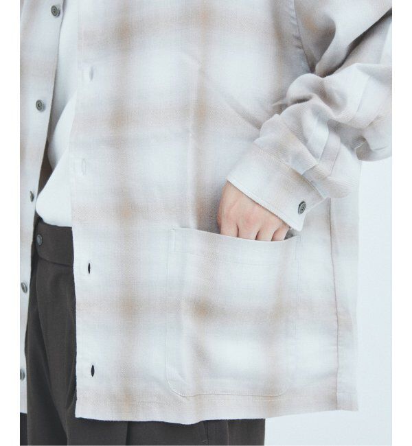 J.S.Homestead「J.S.Homestead / リラックス オンブレ オープン カラー シャツ」|シャツ・ブラウス|