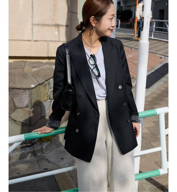 JOURNAL STANDARD「《追加》ダブルブレステッドジャケット」|テーラードジャケット|ブラック