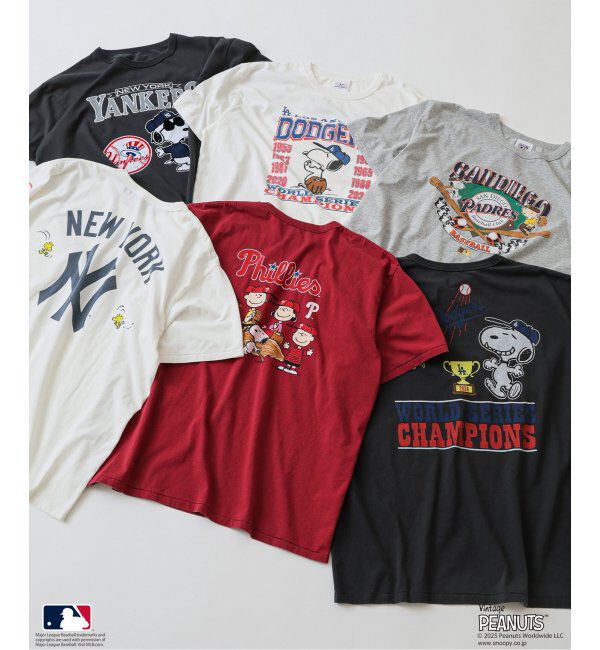 JOURNAL STANDARD relume「PEANUTS 別注 MLB ベースボール プリントTシャツ」|Tシャツ・カットソー|