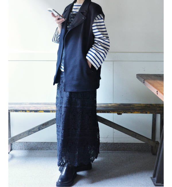 journal standard luxe「MIXツィードライダースベスト」|ダウンベスト・ベスト|