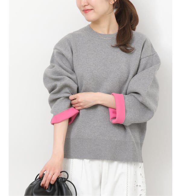 JOURNAL STANDARD relume「《予約》ダブルニットコントラストプルオーバー」|ニット・セーター|グレーA