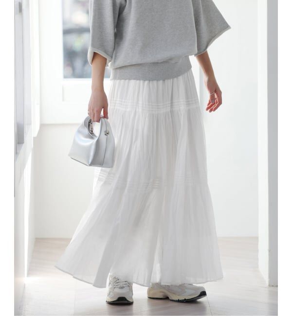 JOURNAL STANDARD relume「《WEB限定追加予約》コットンボイルクリンクルティアードスカート」|スカート|