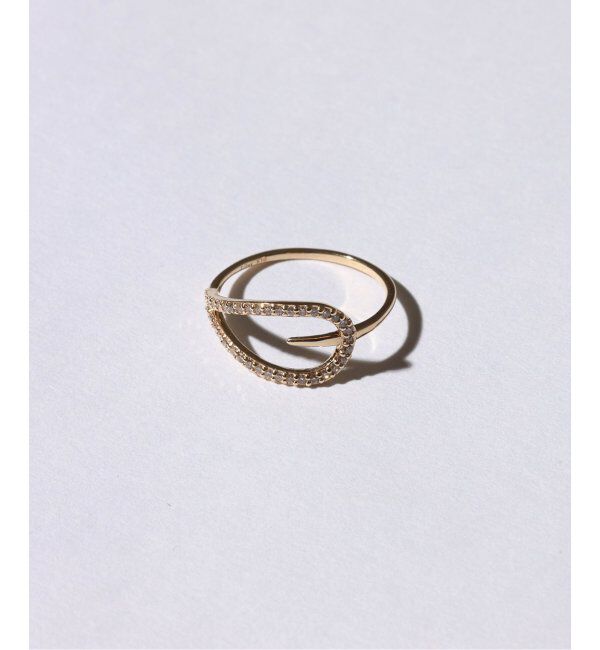 Lilas by Spick&Span「ティアドロップラインダイヤリング K10」|リング|ゴールド