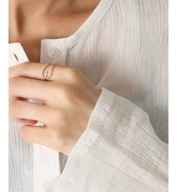 Lilas by Spick&Span「ティアドロップラインダイヤリング K10」|リング|