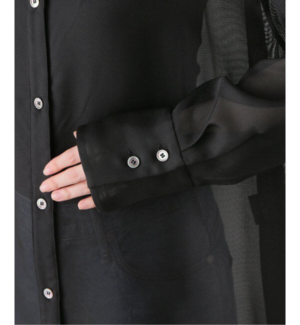 NOBLE「ELENI/エルニ メッシュレギュラーワイドシャツ」|シャツ・ブラウス|