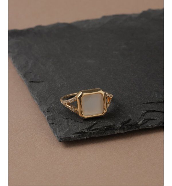 Lilas by Spick&Span「ホワイトムーンストーン8角2ラインダイヤリング K10」|リング|