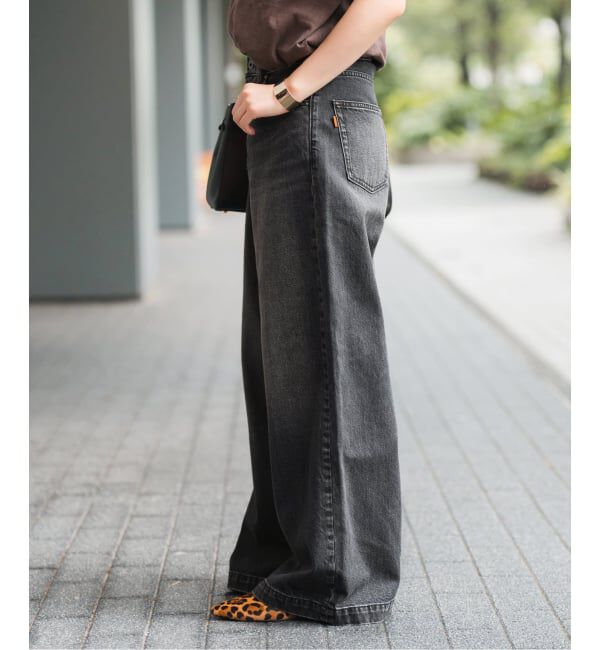 Spick and Span「5 1/2 BAGGY DENIM (Black）」|デニム|
