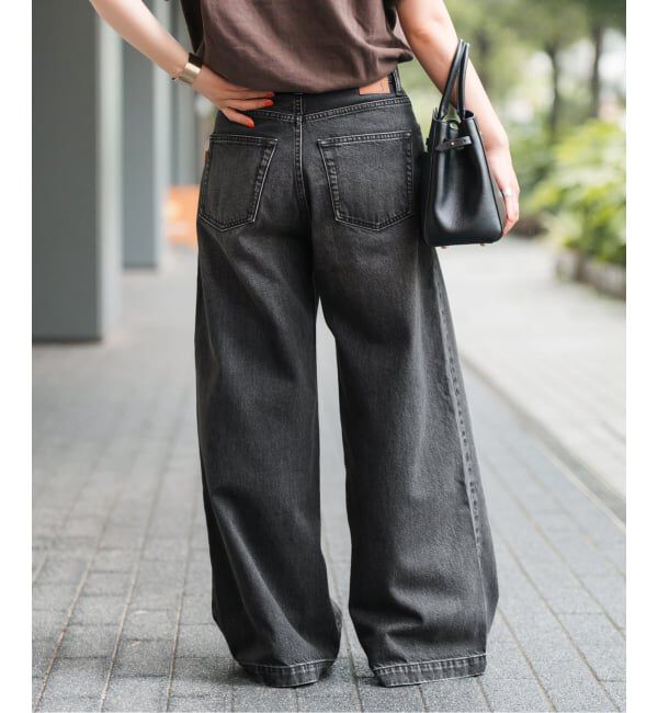 Spick and Span「5 1/2 BAGGY DENIM (Black）」|デニム|