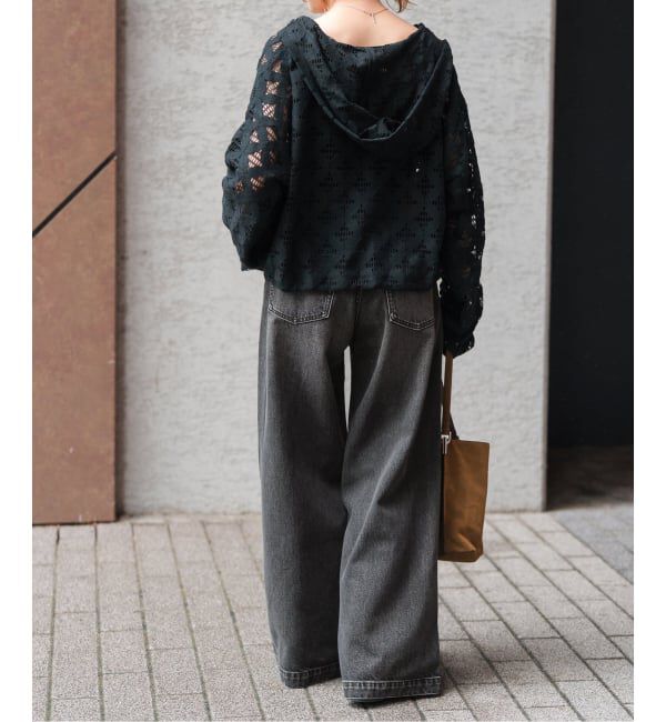 Spick and Span「5 1/2 BAGGY DENIM (Black）」|デニム|