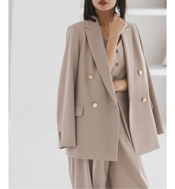 NOBLE「《セットアップ対応》フローツイルピークドラペルジャケット」|テーラードジャケット|